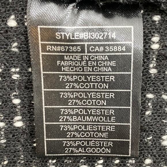 BB Dakota Black White Short 3/4 Sleeve Open Front Longline Boucle Cardigan XS - Picture 10 of 13